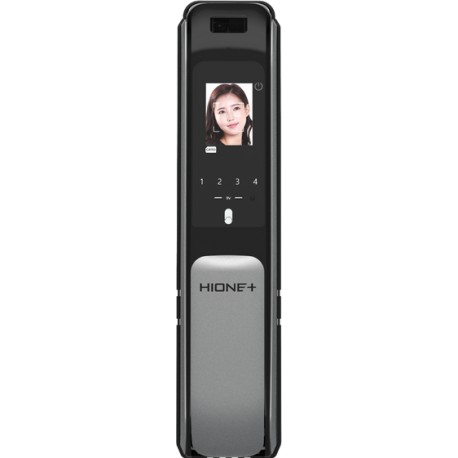 Cerradura Digital Hione Push Pull - Reconocimiento facial Mod H-7070 Acabado Gris